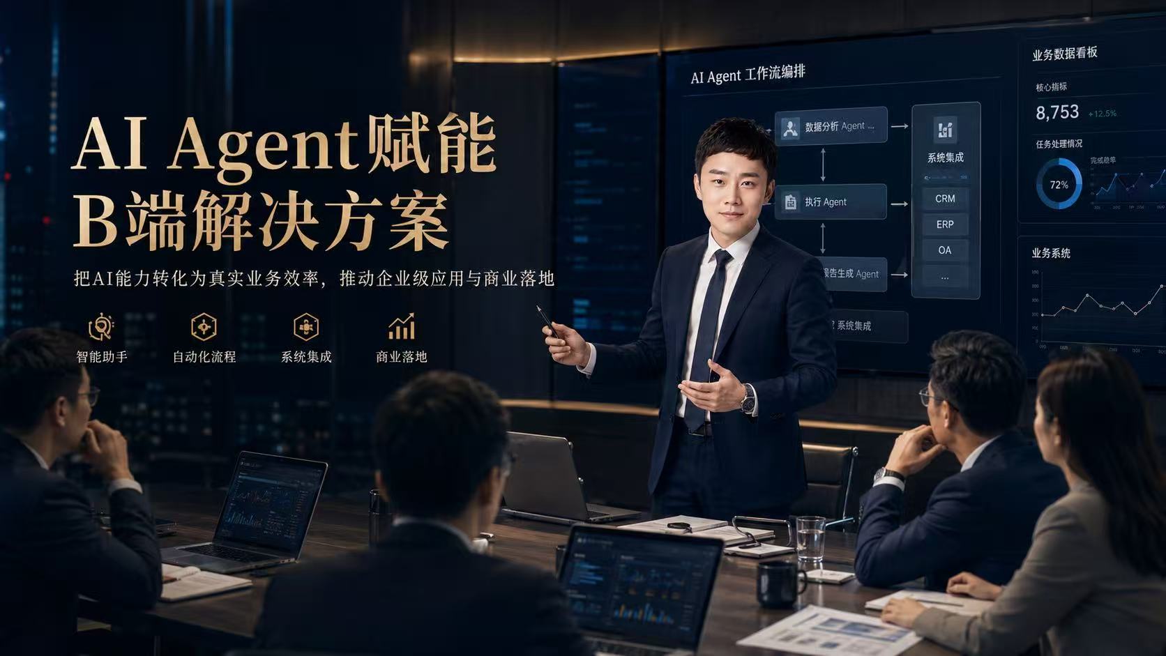 AI Agent 赋能 B 端解决方案场景预览图